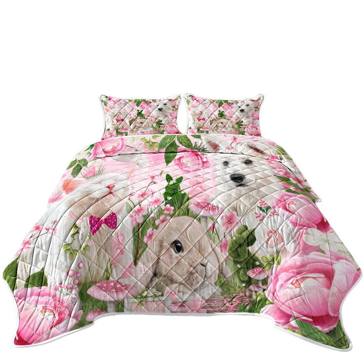 Cat Dog Bunny Pink Blossom Buddies Quilts