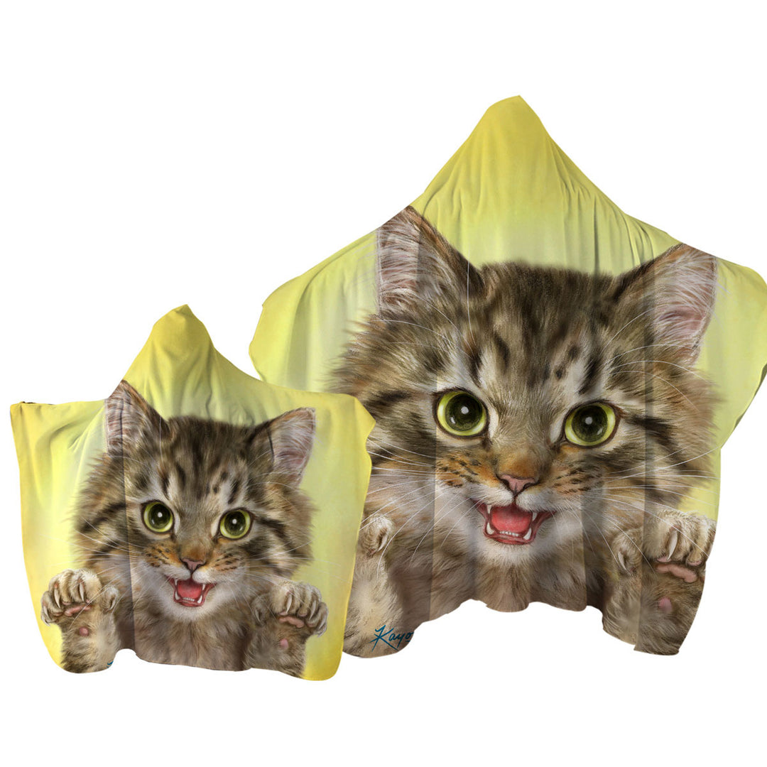 Cats Art Designs Claws Out Kitten Towel with Hood