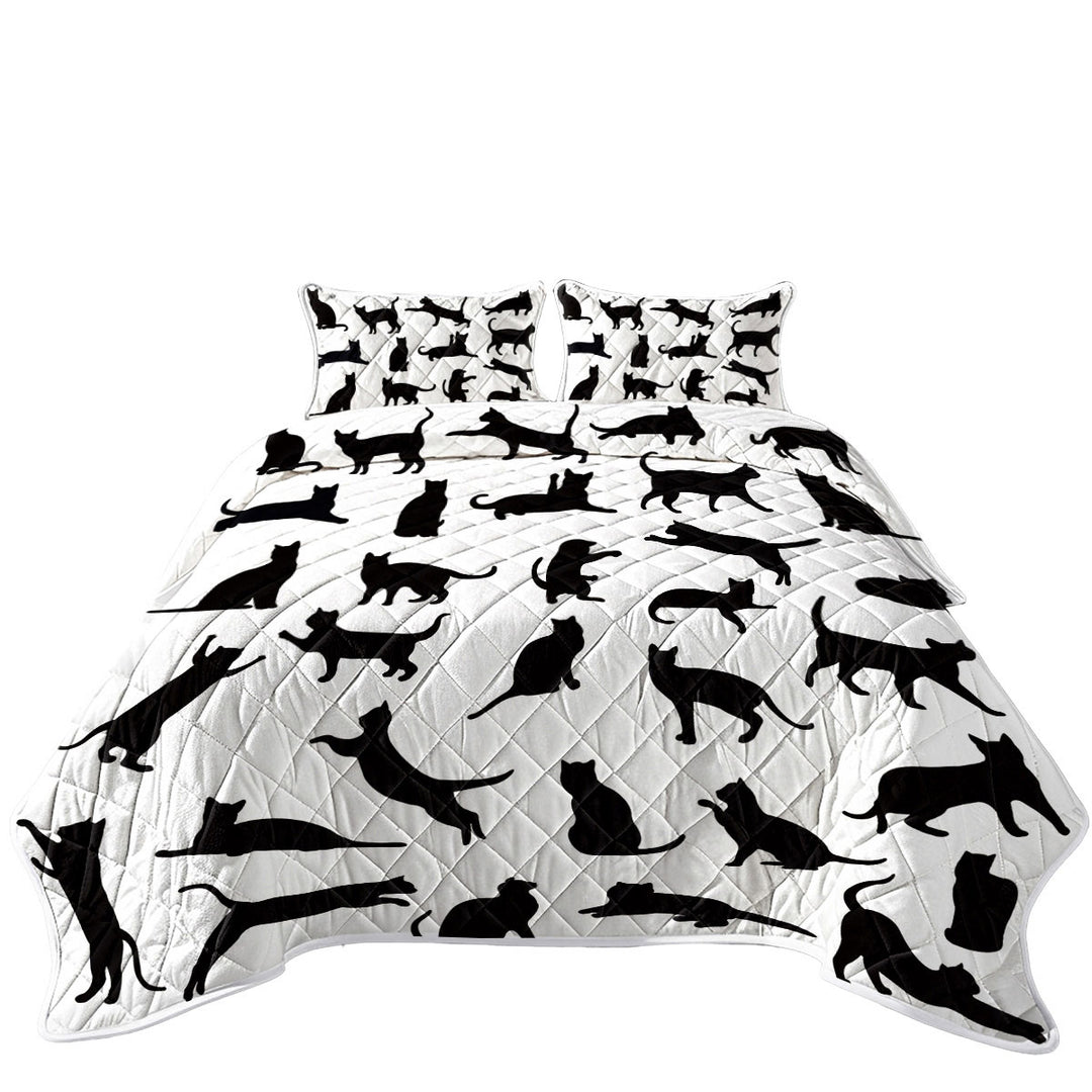 Cats Silhouettes Twin Quilt