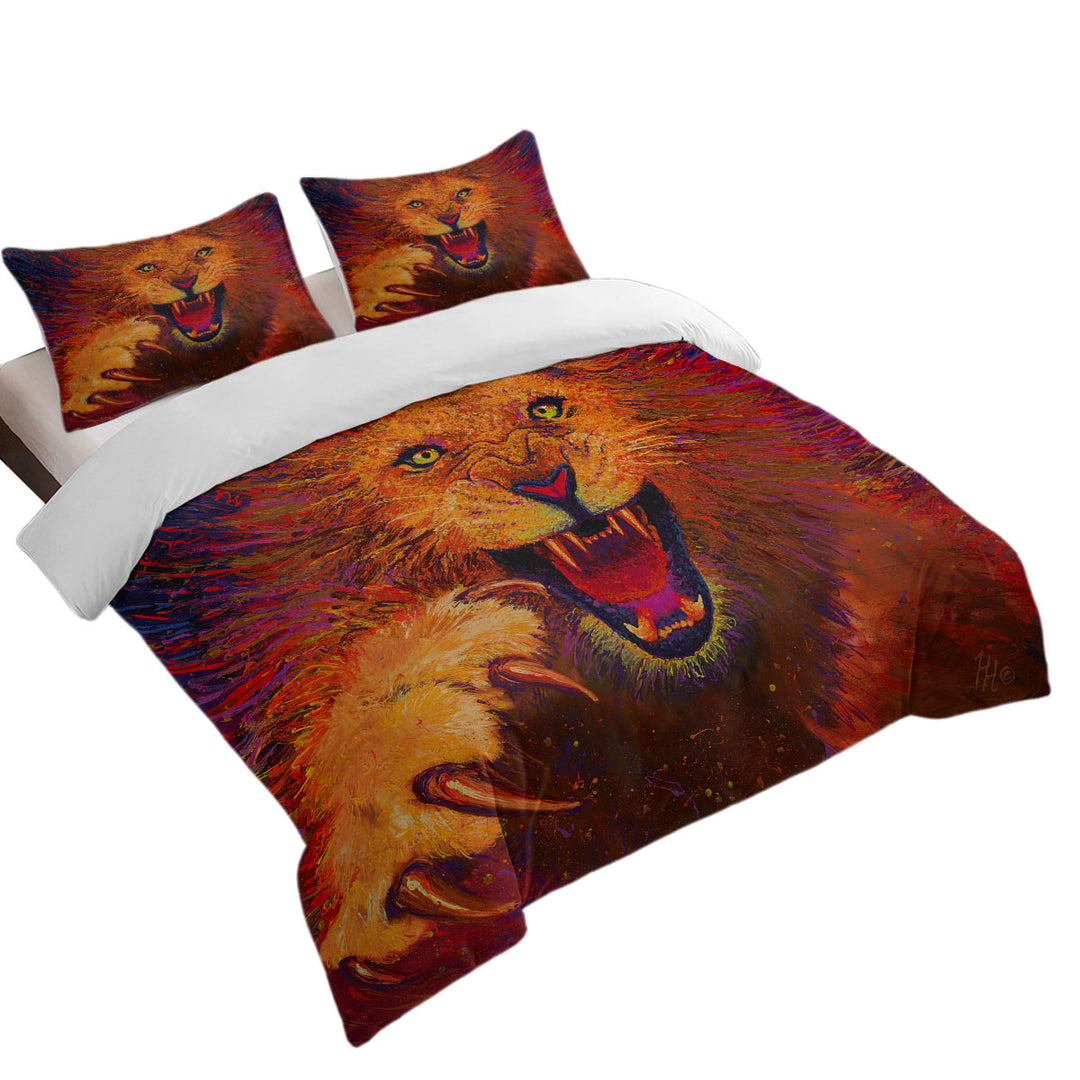 Charging Leo Artistic Painting of a Lion Donna Covers