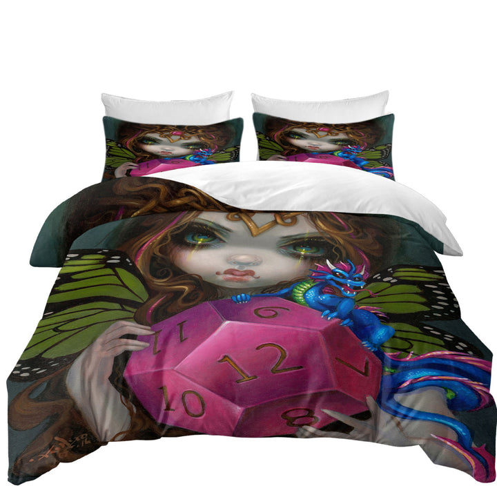 Chasing Dragons 12 Sided Dice Fairy Duvet Covers