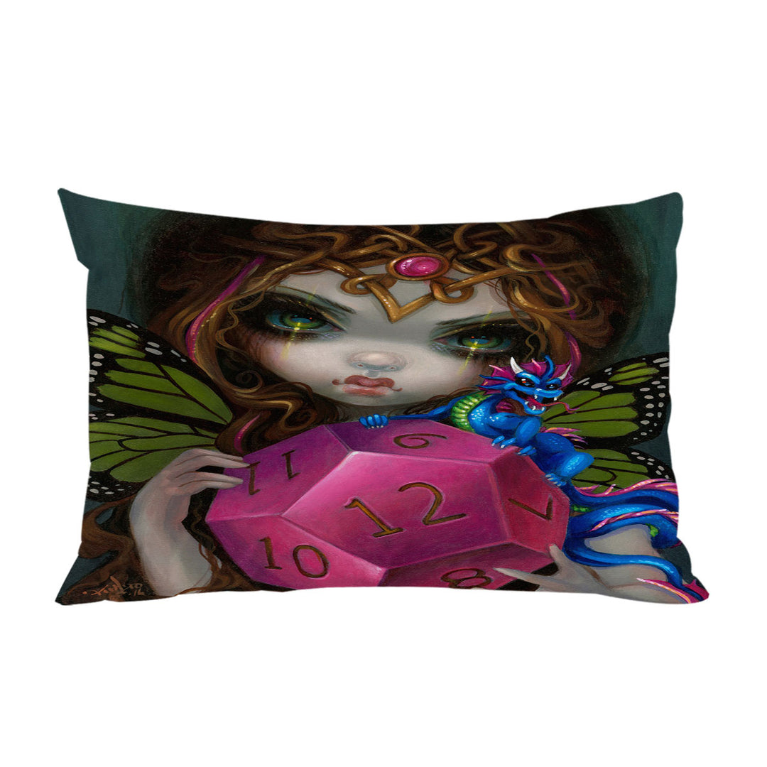 Chasing Dragons 12 Sided Dice Fairy Pillow Cases