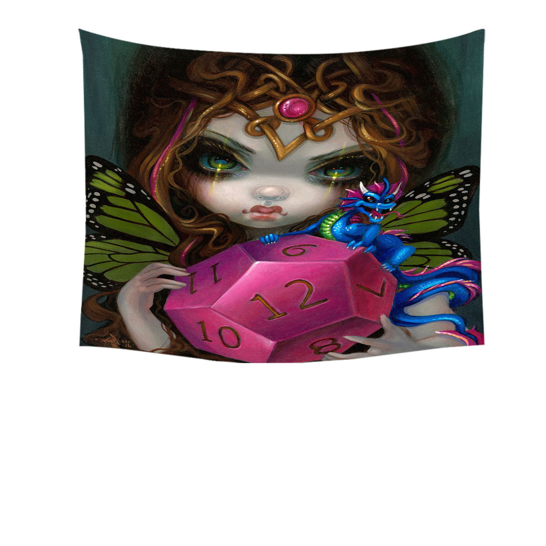 Chasing Dragons 12 Sided Dice Fairy Wall Decor Tapestry