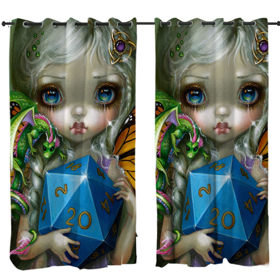 Chasing Dragons 20 Sided Dice Fairy Curtains for Living Room