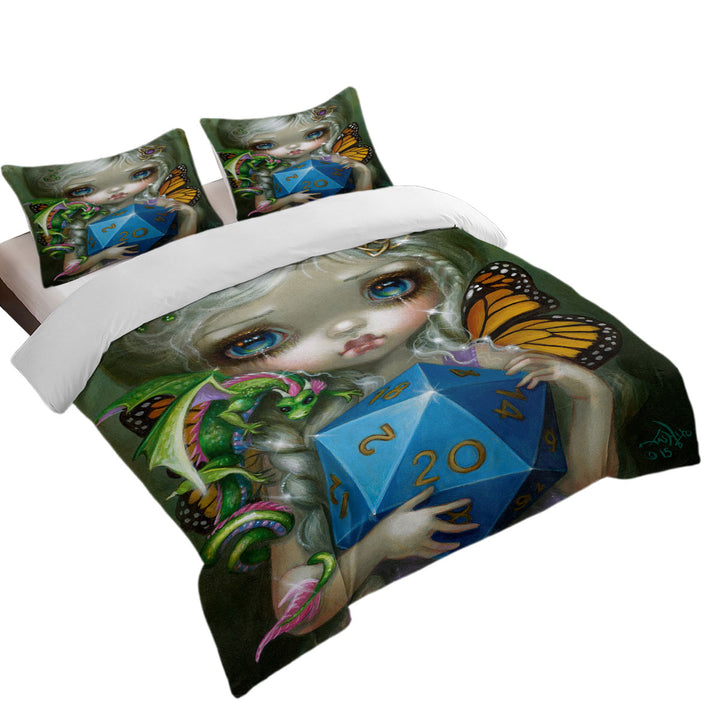 Chasing Dragons 20 Sided Dice Fairy Duvet Covers