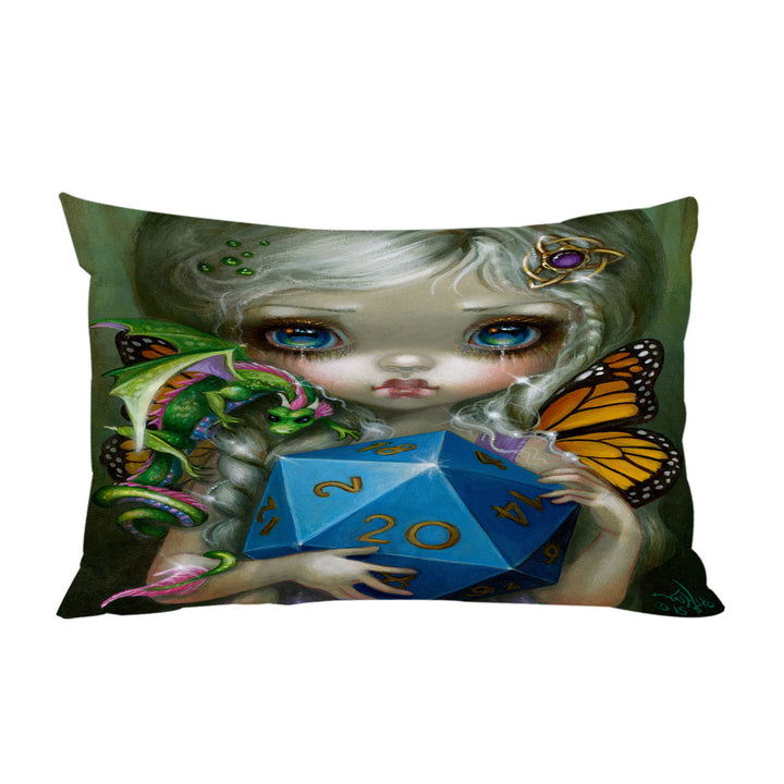 Chasing Dragons 20 Sided Dice Fairy Pillowcase