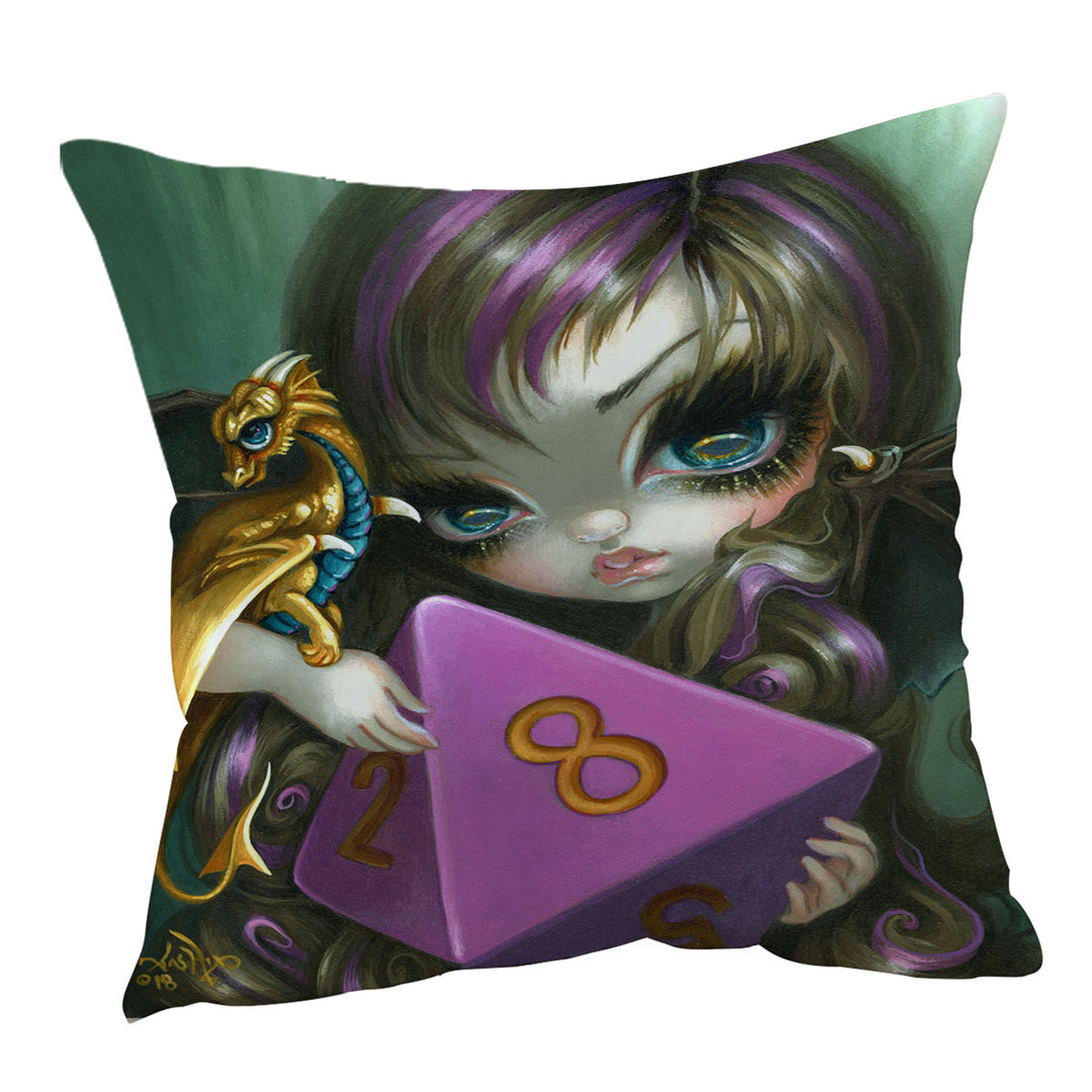 Chasing Dragons 8 Sided Dice Fairy Cushion Cover