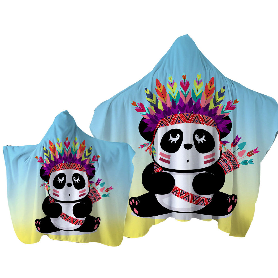 Chief Panda Hooded Beach Towel