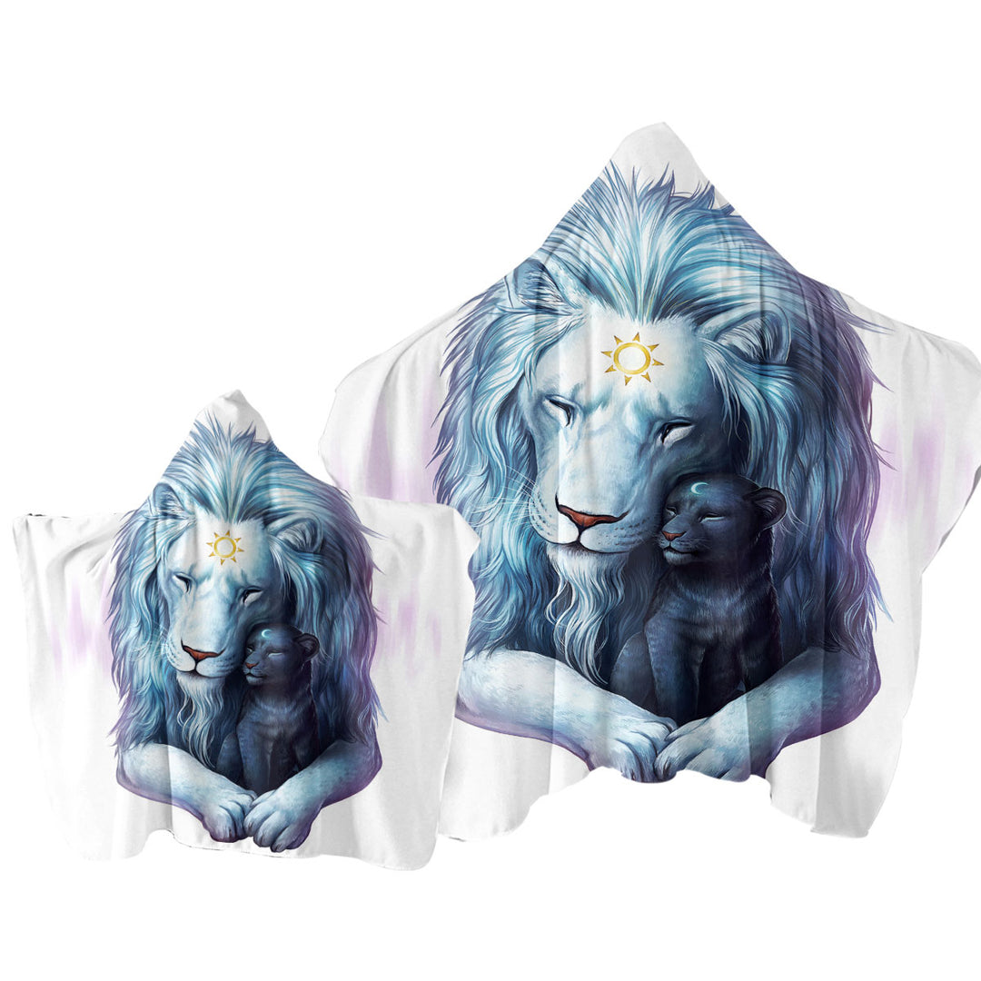 Child of Light Sun Moon Cub and Lion Towel with Hood