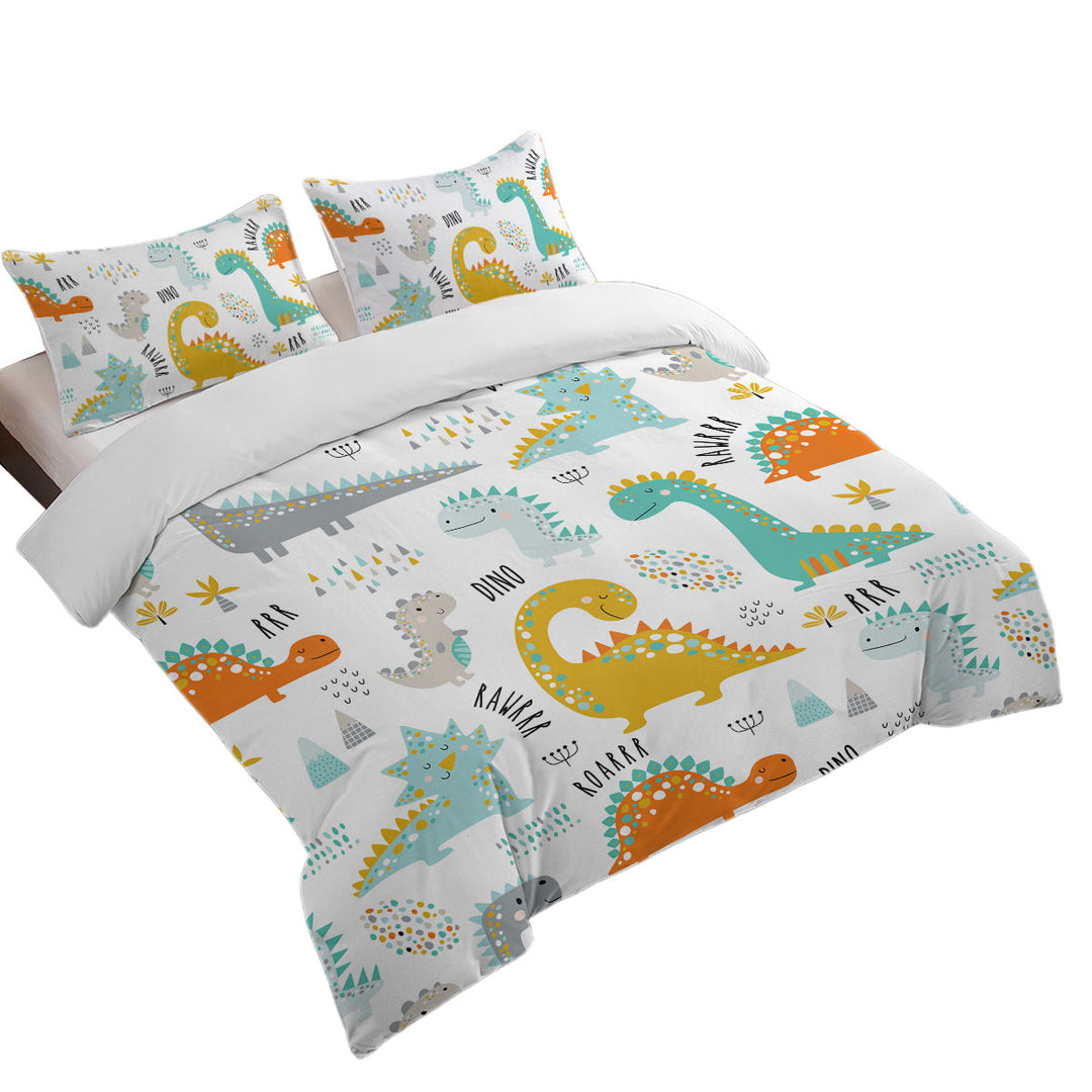 Children Cartoon Dinosaurs California King Duvet Cover