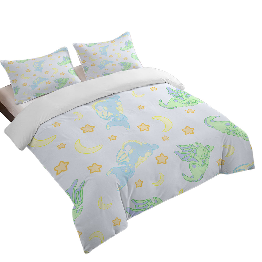 Children Cute Sleeping Dragons Pattern for Boys Oversized King Duvet Cover