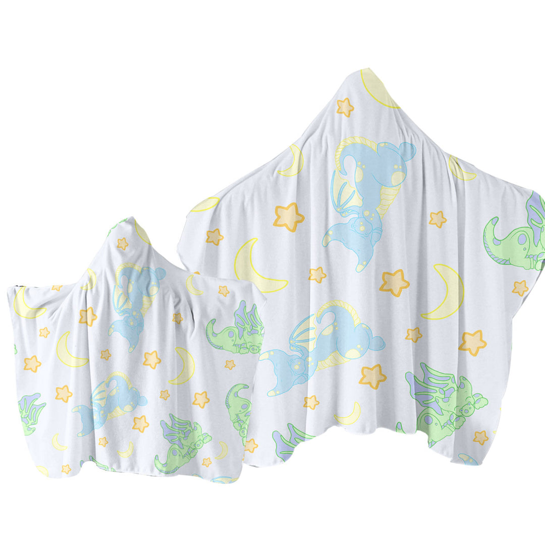 Children Cute Sleeping Dragons Pattern for Boys Towel with Hood