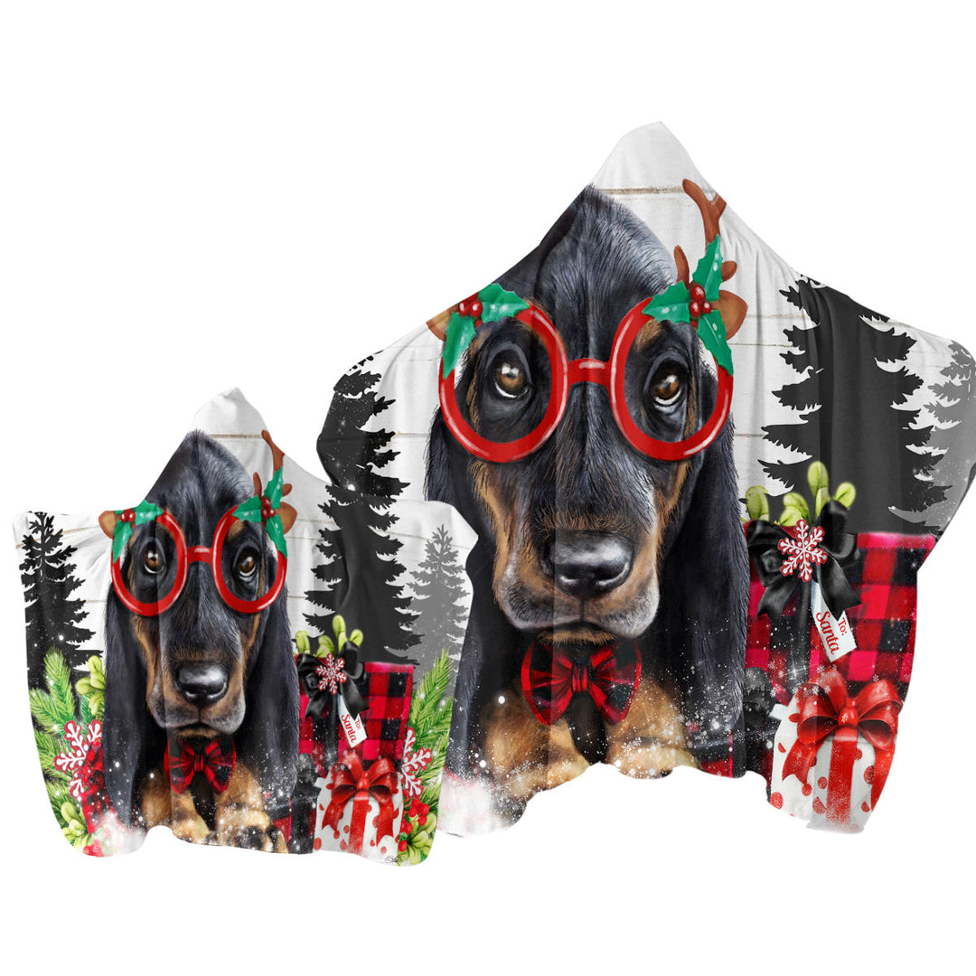 Christmas Cutie Dachshund Towel Hoodie