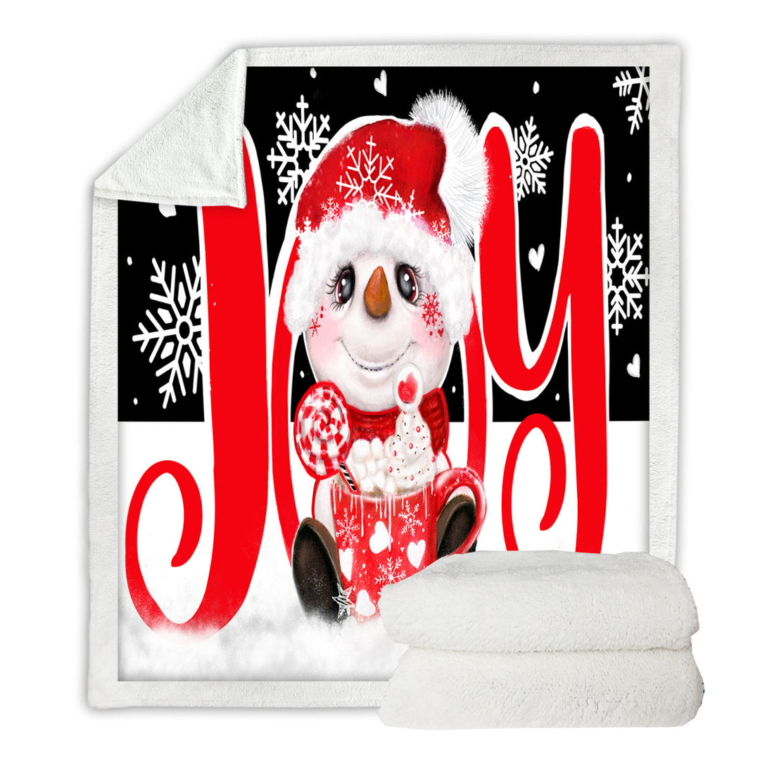 Christmas Decorative Throws Joy Snowman Hot Cocoa Mug