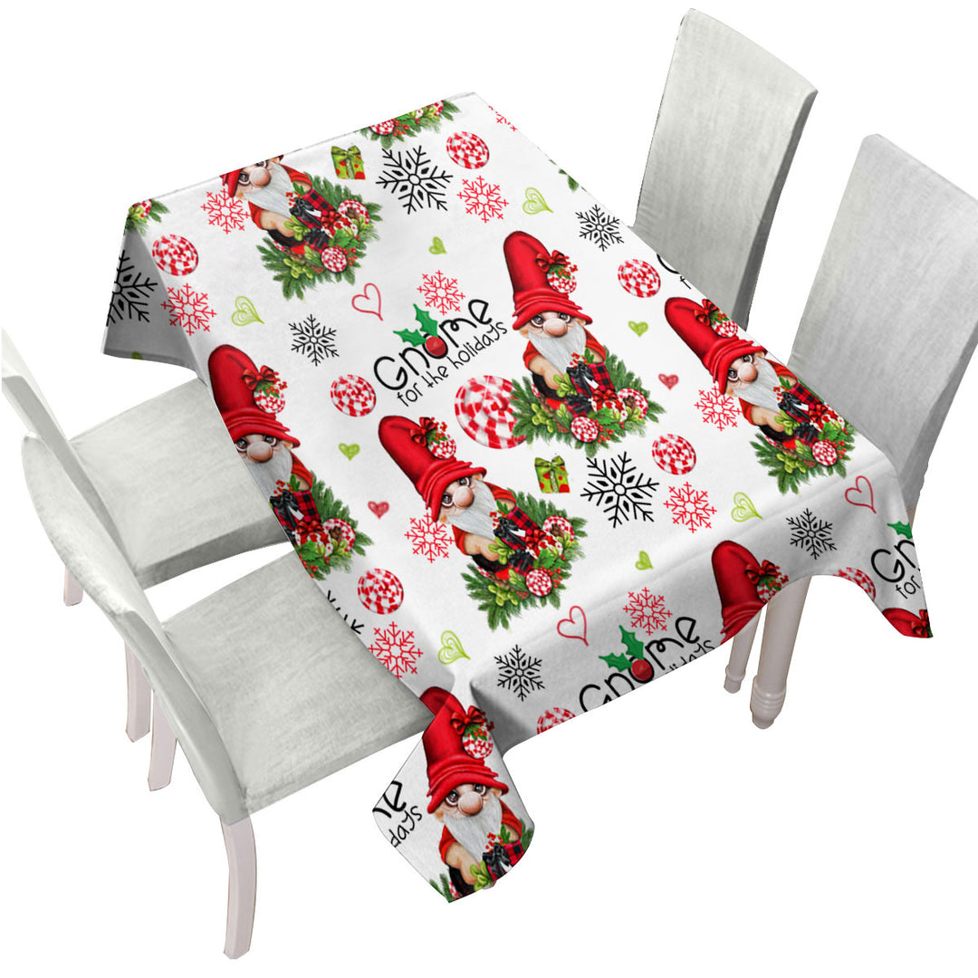 Christmas Gnome for the Holidays Pattern Tablecloths