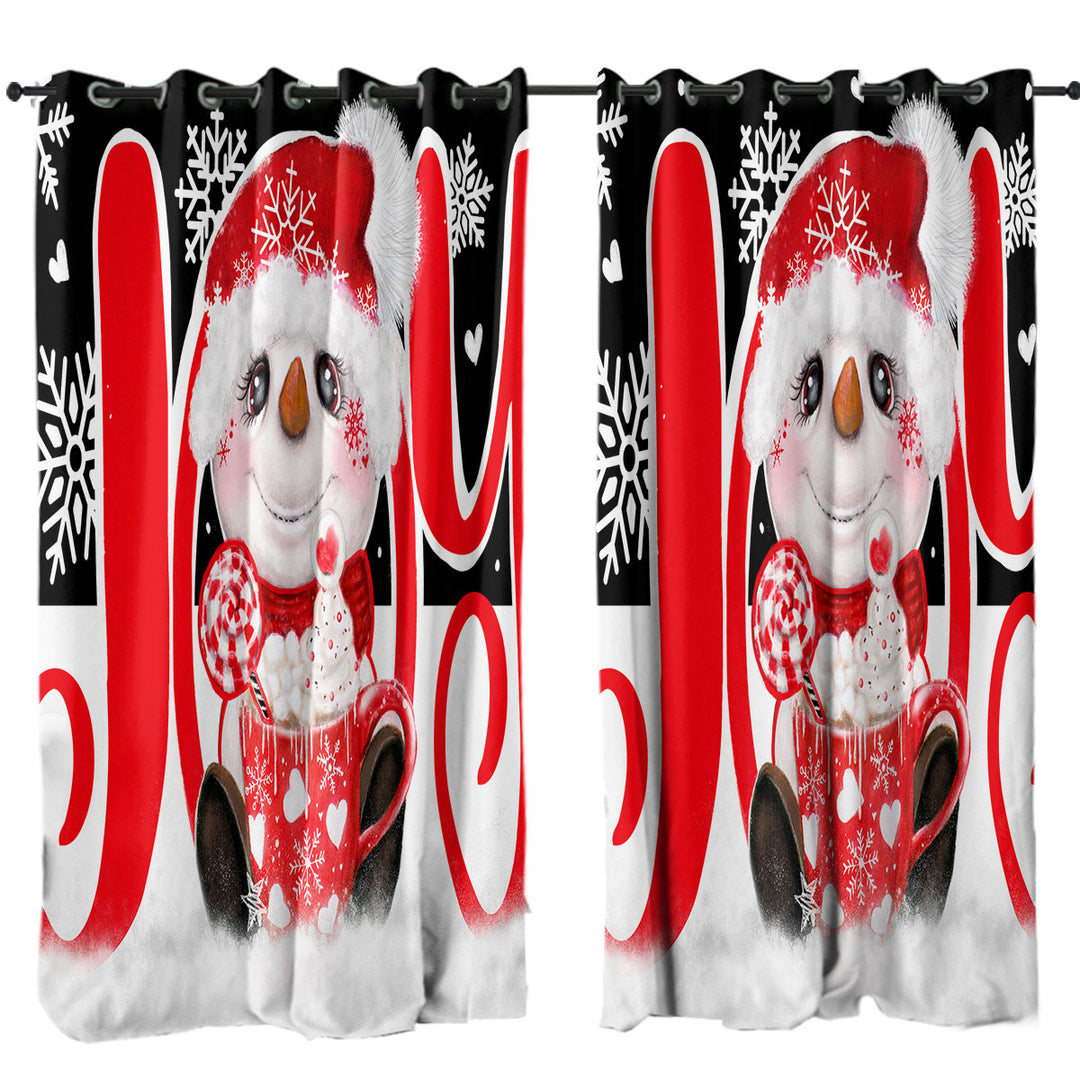 Christmas Joy Snowman Hot Cocoa Mug Custom Drapes