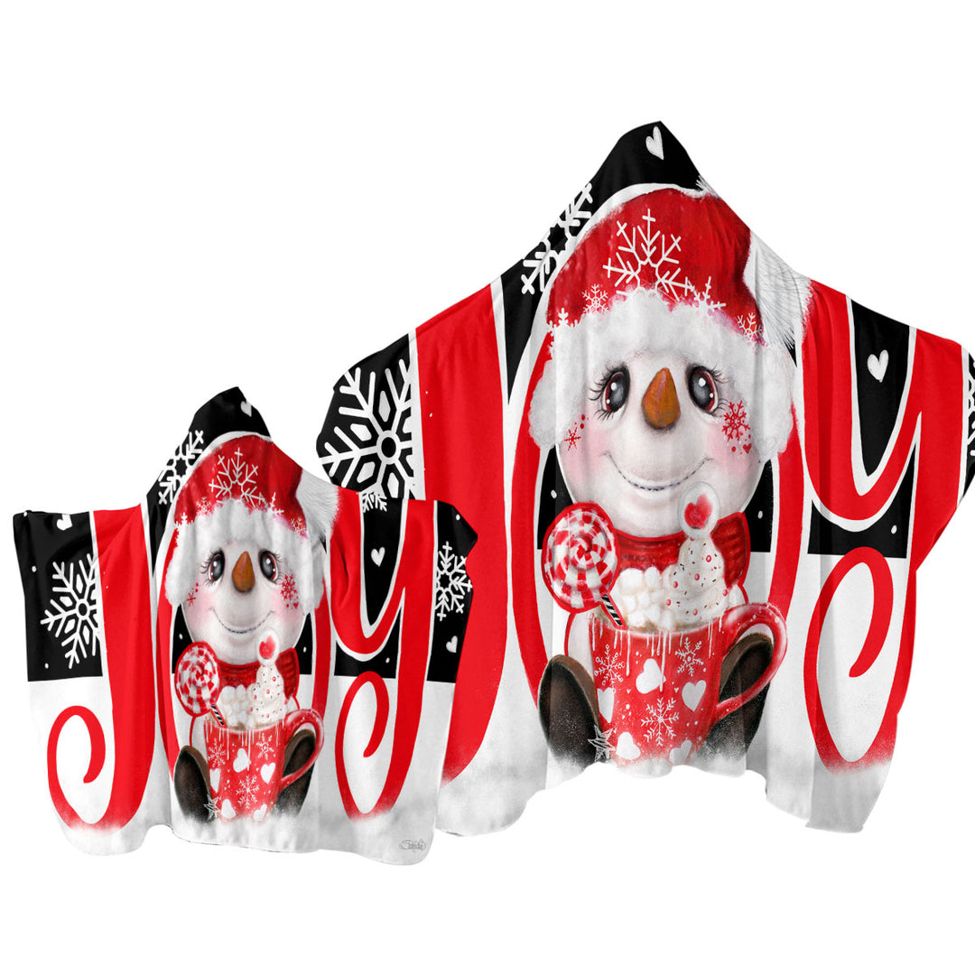 Christmas Joy Snowman Hot Cocoa Mug Towel Hoodie