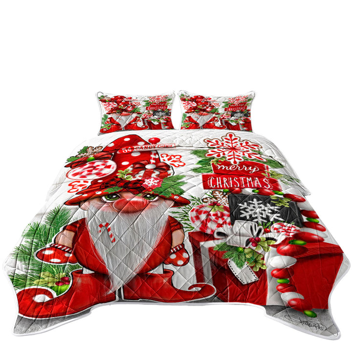 Christmas Peppermint Gnome Quilts for sale