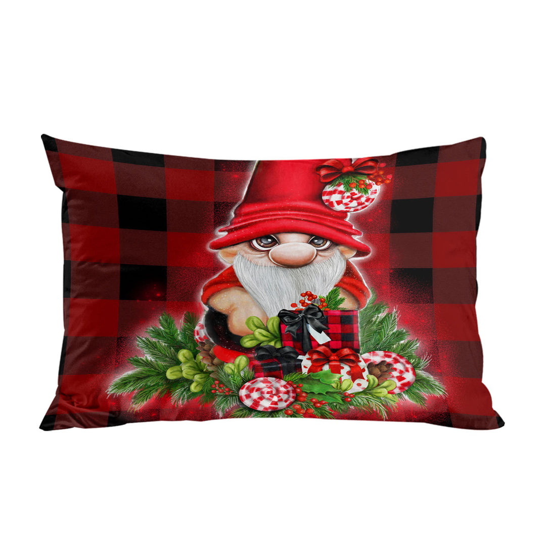 Christmas Plaid Cutie Gnome Pillow Cases