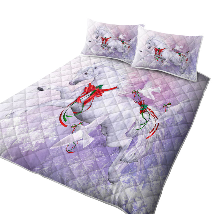 Christmas Spirit Horse and Doves the Snow Dance Summer Quilt