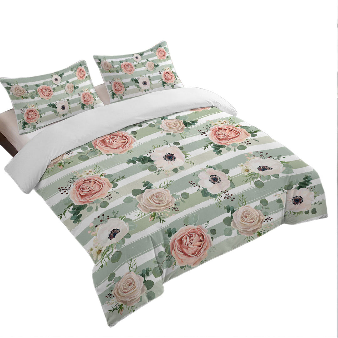 Classic Floral With Stripes Bed Covers