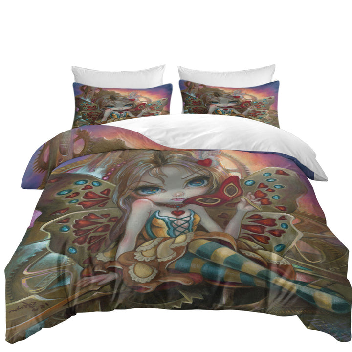 Clockwork Valentine Masquerade Cute Fairy Girl Duvet Cover