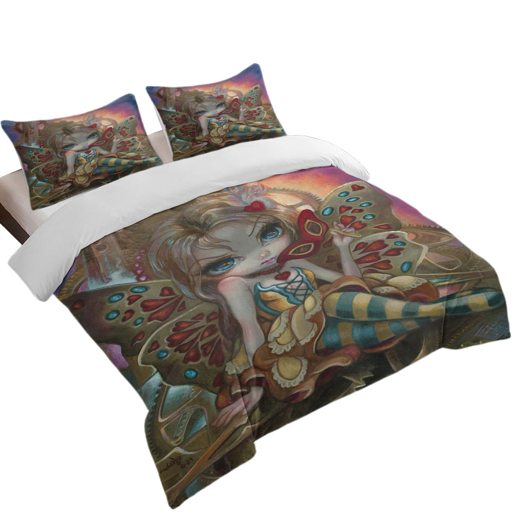 Clockwork Valentine Masquerade Cute Fairy Girl King Size Duvet Cover