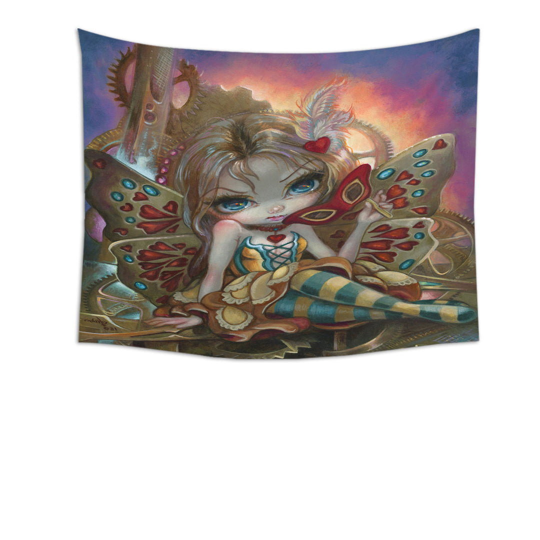 Clockwork Valentine Masquerade Cute Fairy Girl Tapestry