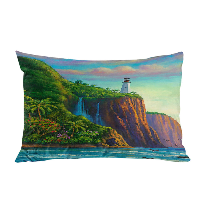 Coastal Art Painting Paradise Lighthouse King Pillow Cases