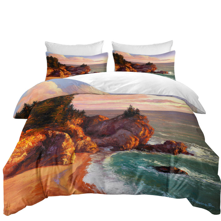 Coastal Art Painting Rocky Shores Duvet Covers