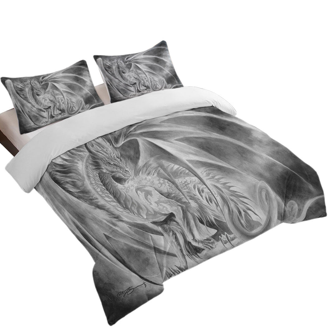 Coldfire Dragon Drawing Cool Fantasy Art Bed Covers