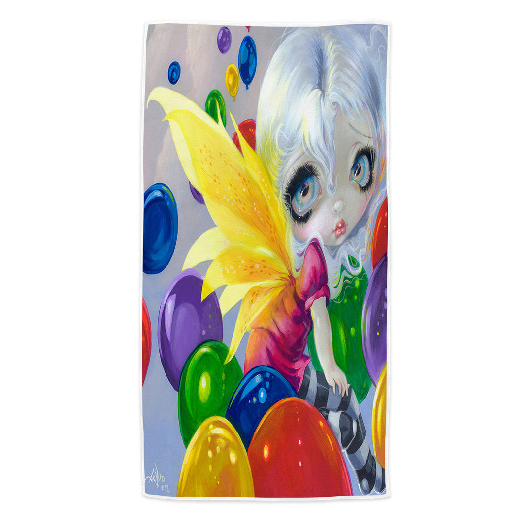 Colorful Beach Towels Kids Fantasy Fairy Balloons