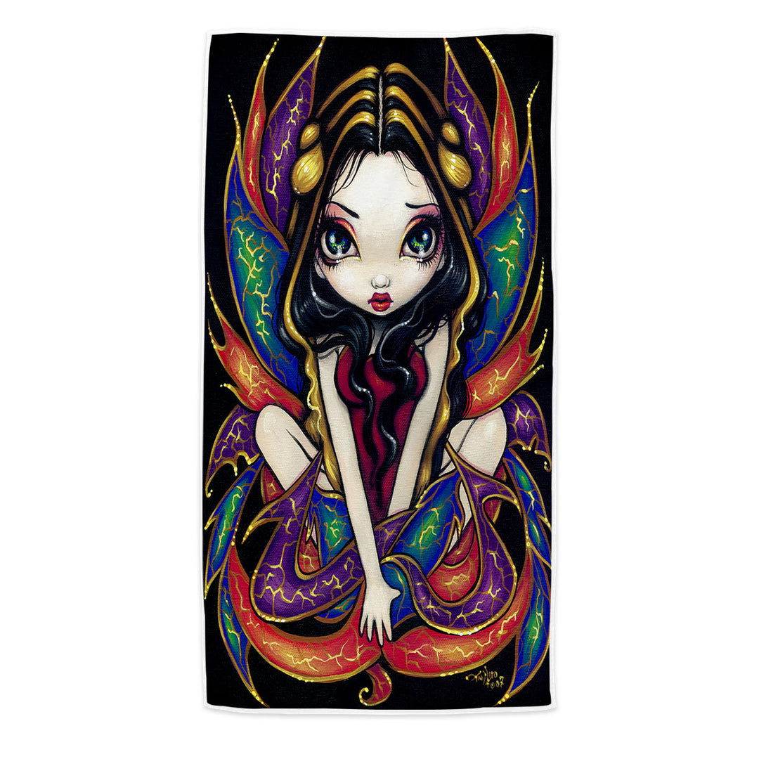 Colorful Beach Towels Magnificent Wings Big Eyed Fairy