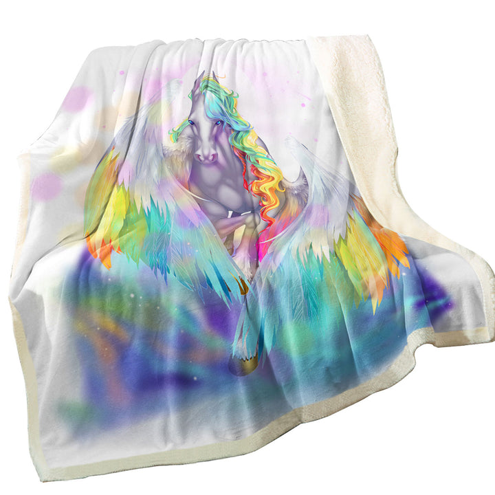 Colorful Blankets Rainbows and Starlight Pegasus