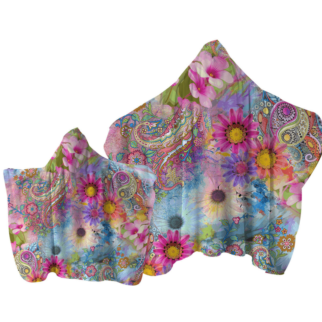 Colorful Floral Riot Towel Hoodie