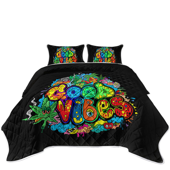 Colorful Good Vibes Coverlet