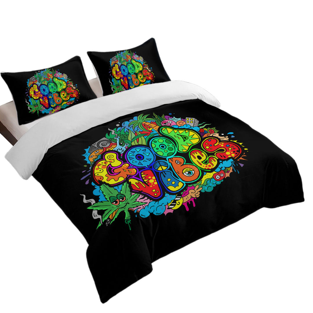 Colorful Good Vibes Duvet Cover Queen