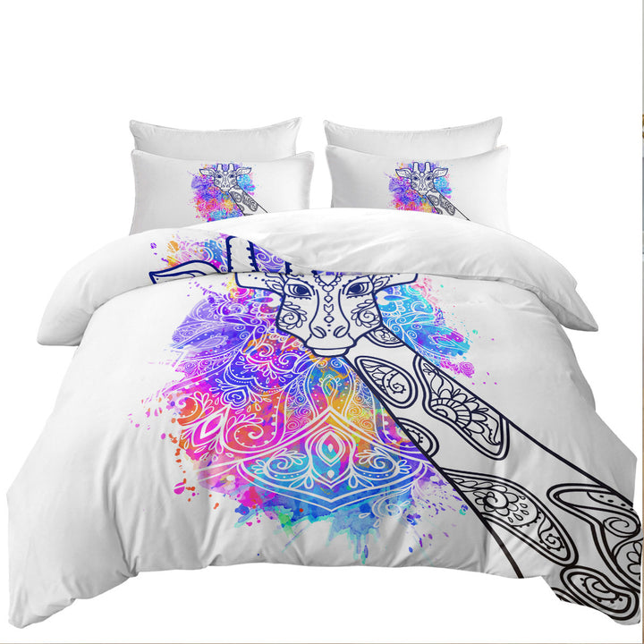 Colorful Indian Giraffe Bed Covers