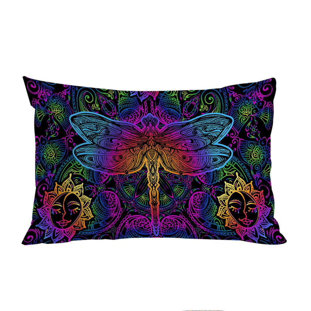 Colorful Oriental Dragonfly Pillowcase