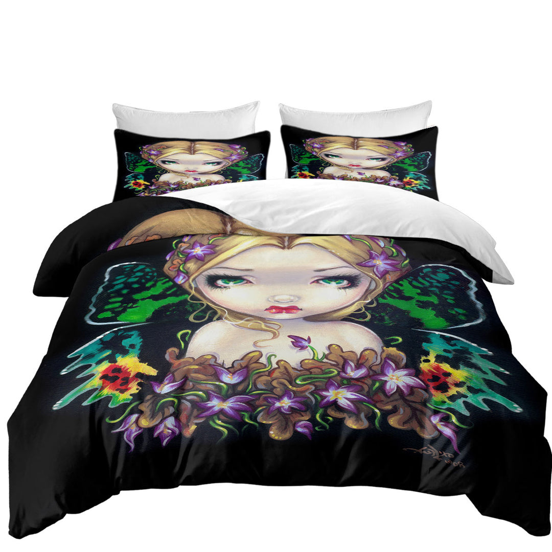 Colorful Painting Autumn Crocus Flower Fairy Daybed Covers Sets