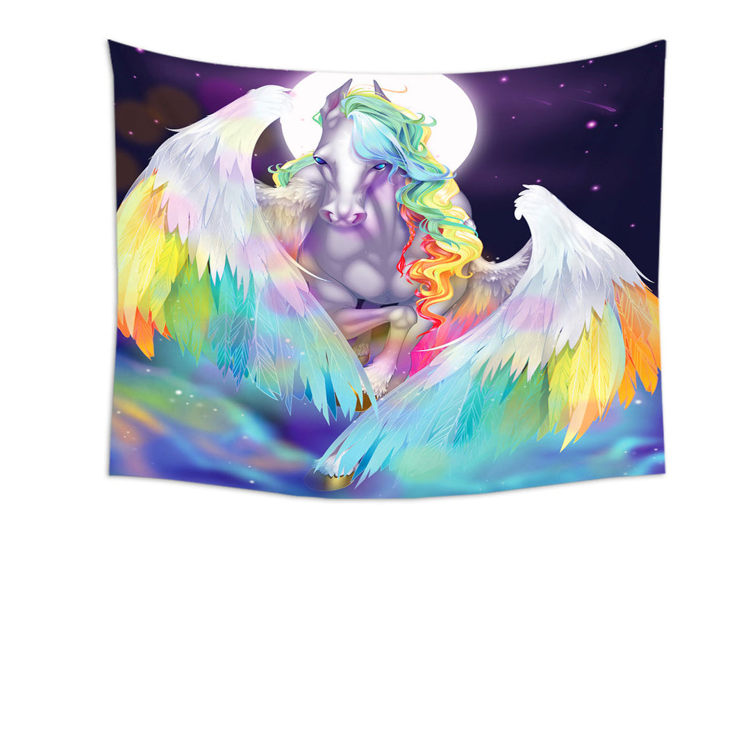 Colorful Rainbow Space Starlight Pegasus Wall Decor