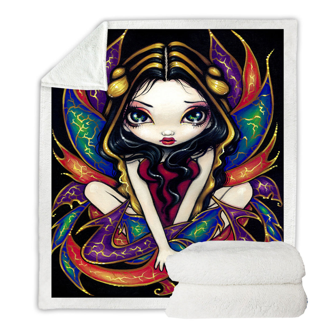 Colorful Sofa Blankets Magnificent Wings Big Eyed Fairy