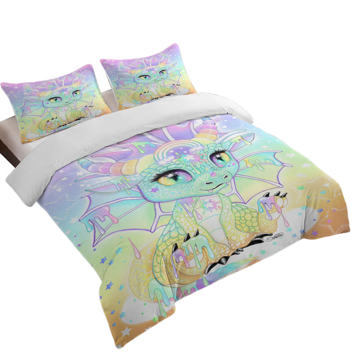 Colorful Sweet Pastel Lil Dragon Bed Covers