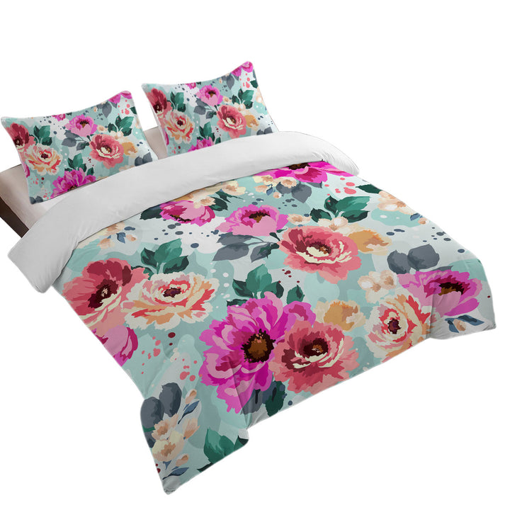 Colorful Vivid Flowers Duvet Covers