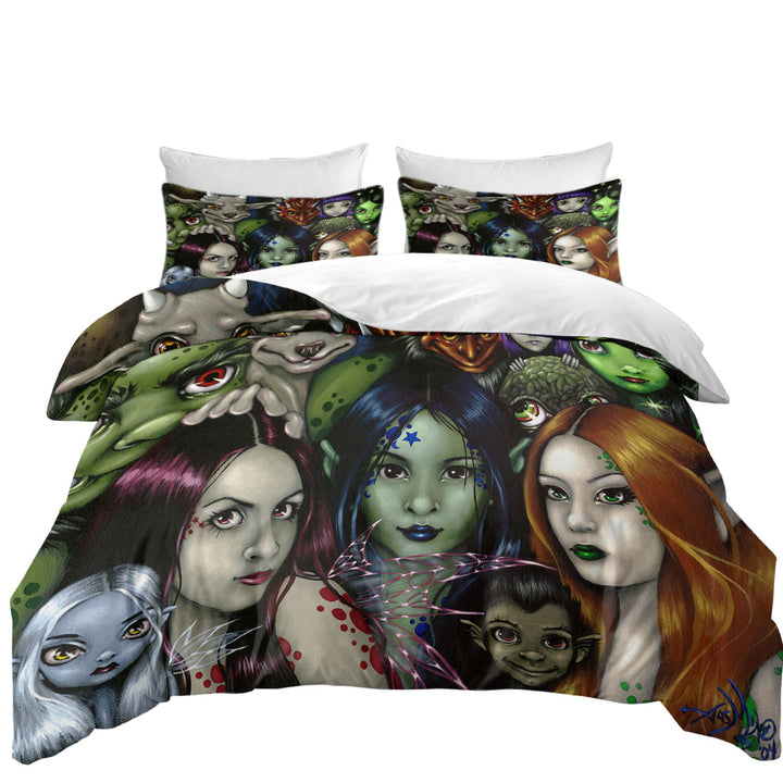 Comforter Cover with Cool Faery Folk Alliance Fantasy Creatures