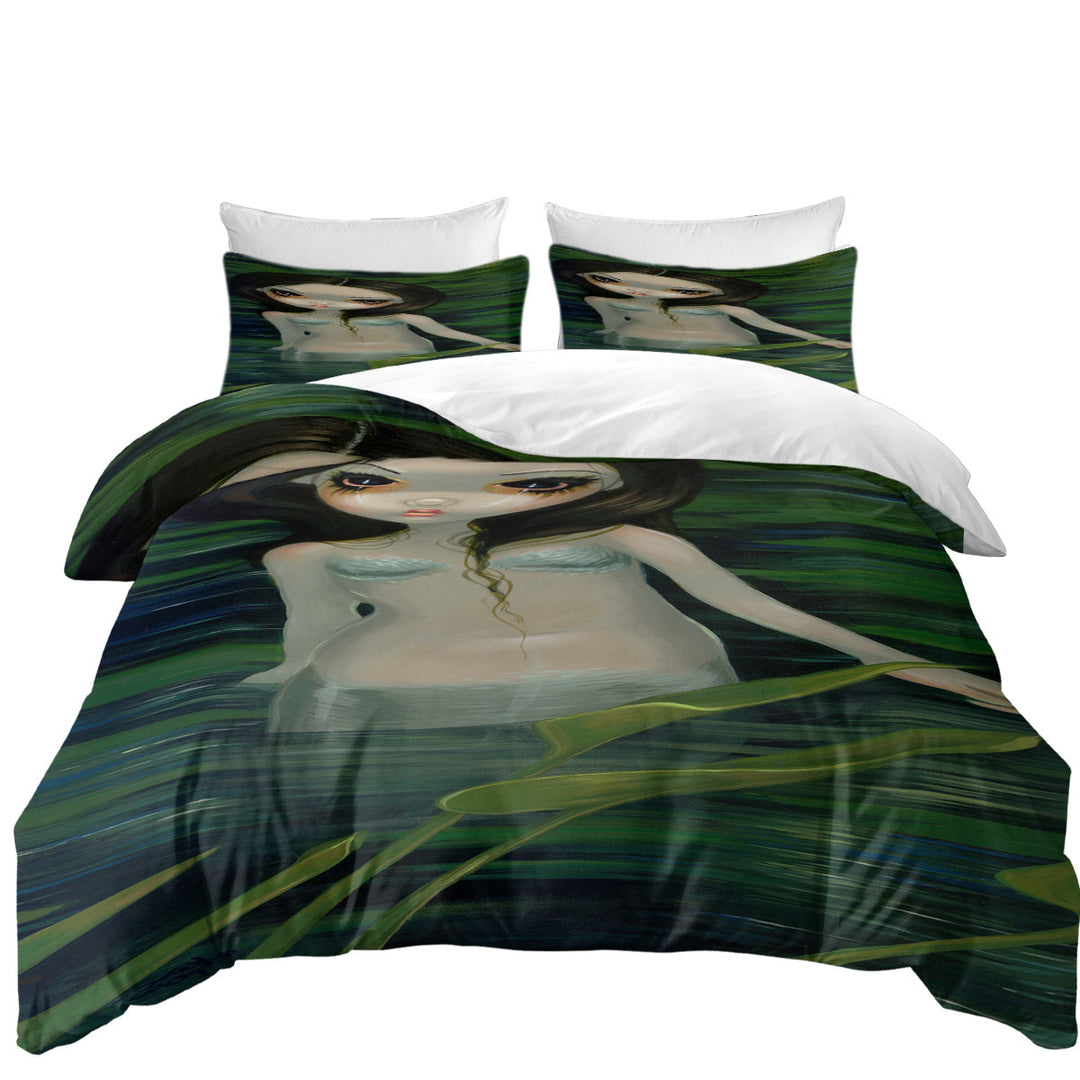 Comforter Cover with Fantasy Art Painting Mermaid Emerges