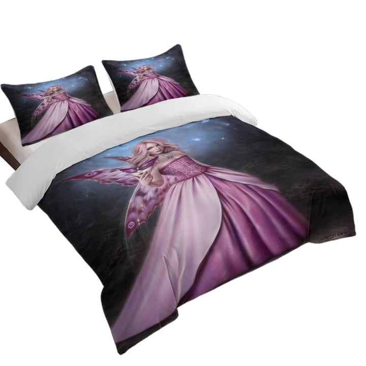 Comforter Cover with Fantasy Art Titania the Gorgeous Pinkish Butterfly Girl