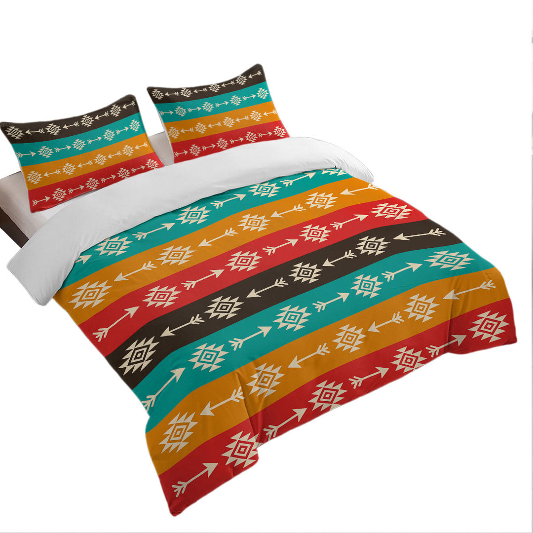 Comforter Cover with Multi Colored Aztec Pattern