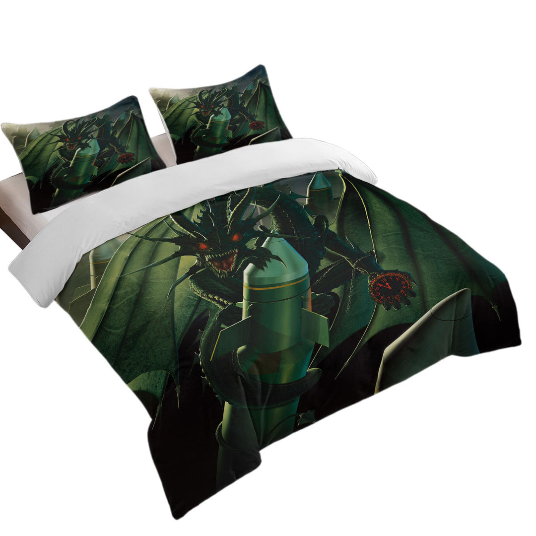 Comforter Cover with Scary Fantasy Art Doom Dragon