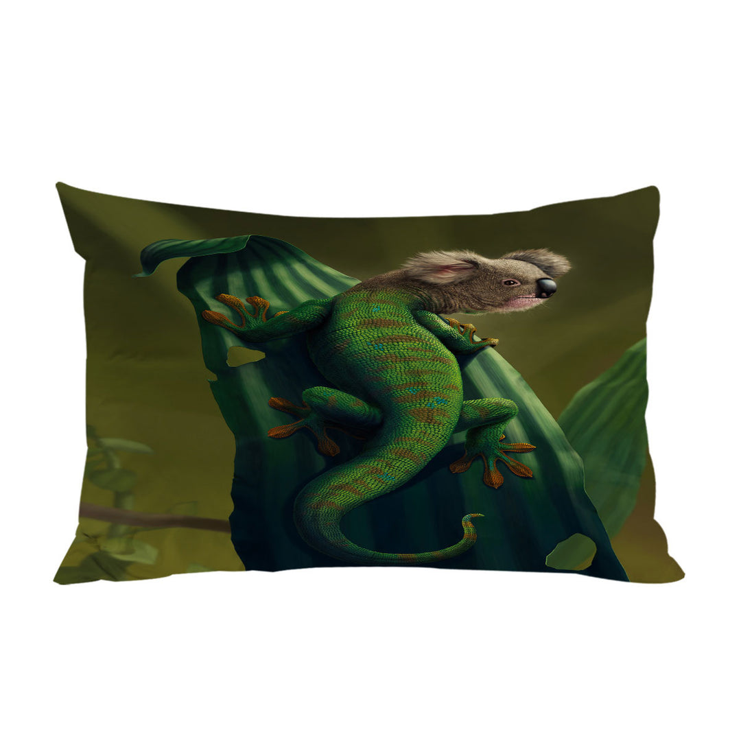 Cool Animal Art Gekoala Iguana and Koala Pillowcases